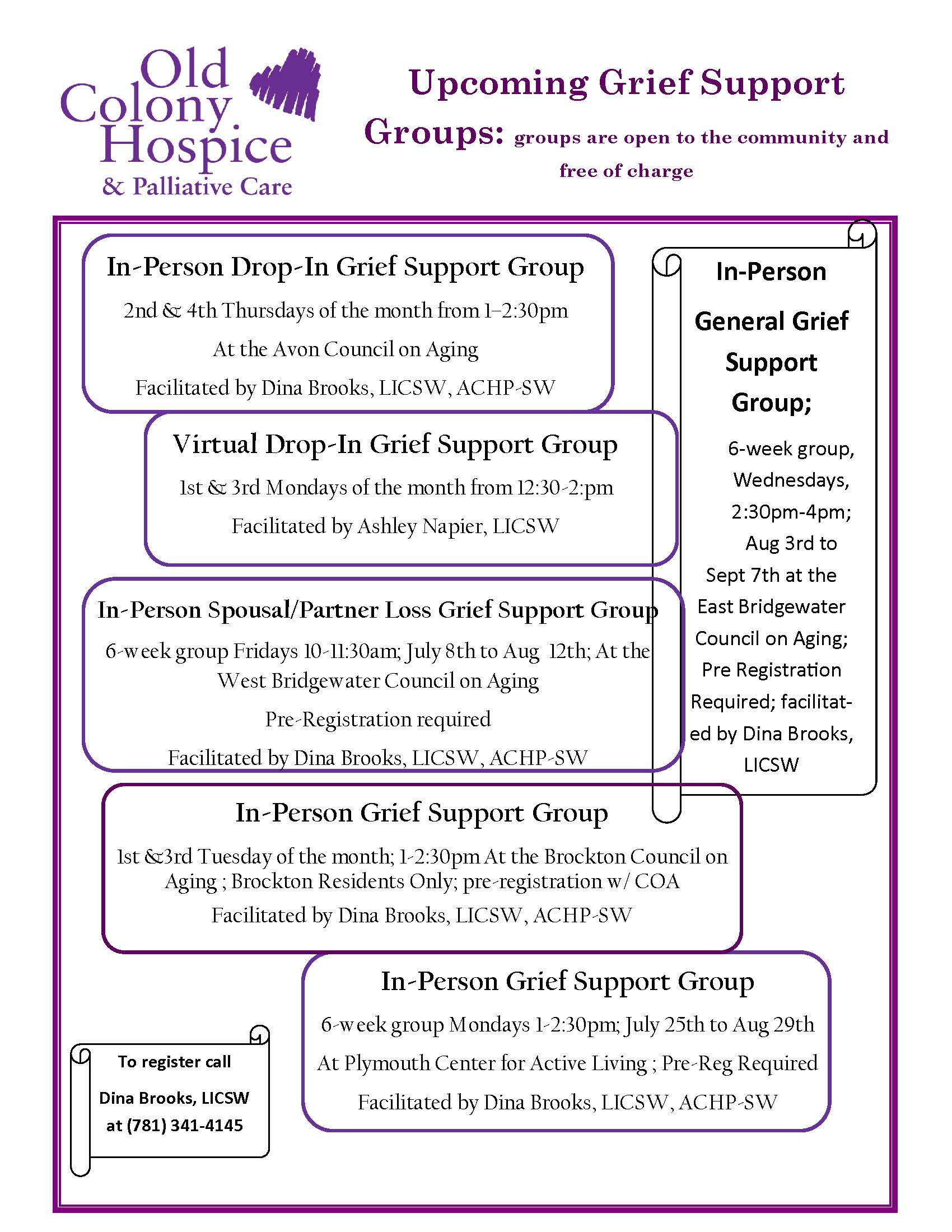 OCH Grief Support Group Flyer JULY.AUG 2022